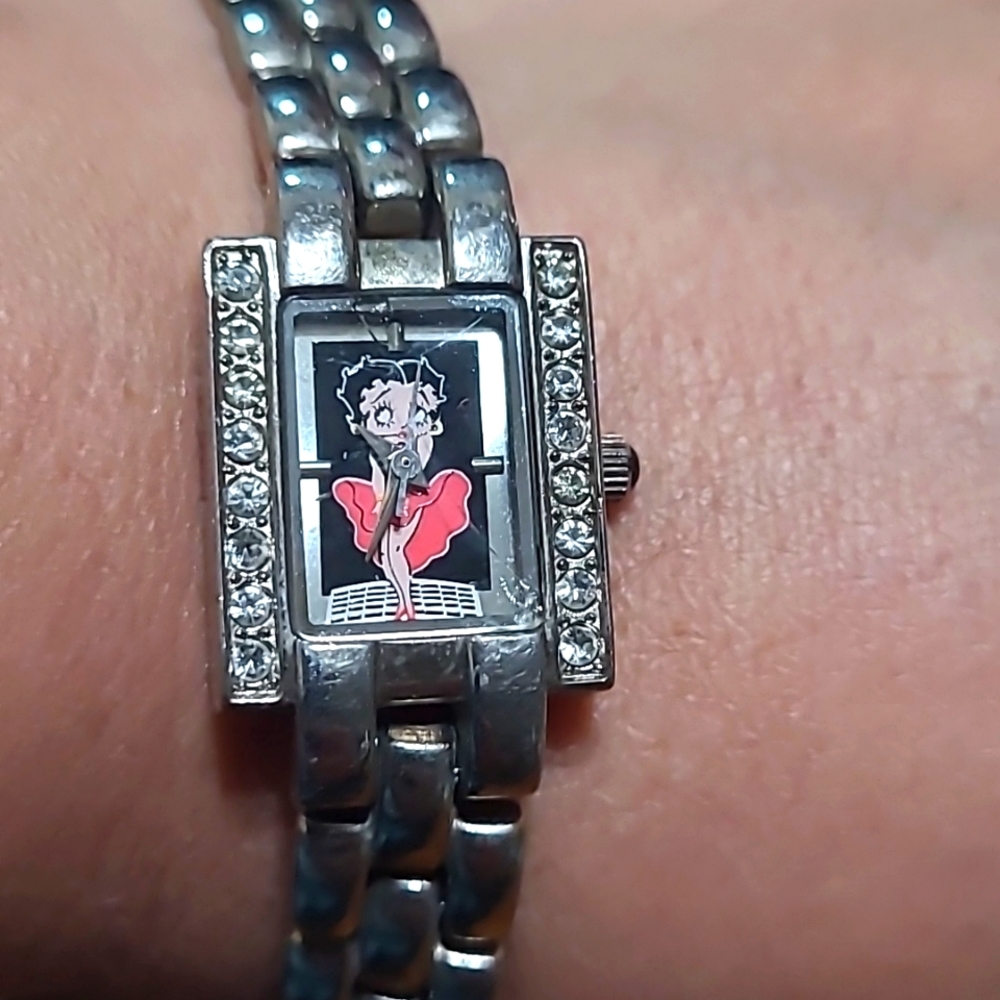 Vintage Betty Boop Watch, Valdawn Watch, 2002, Rhinestone Watch